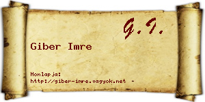 Giber Imre névjegykártya
